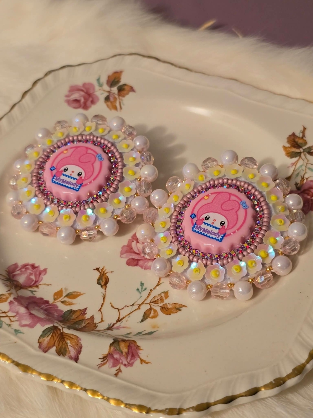 Pink My Melody Beaded Earrings
